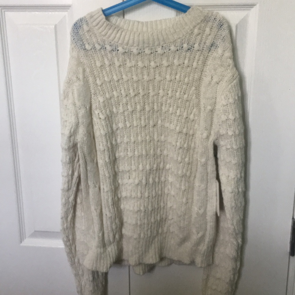 NWT-Something Navy cream women’s sweater